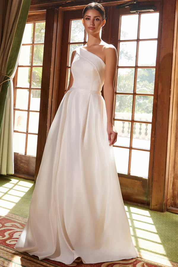 Full Length Satin A Line Gown